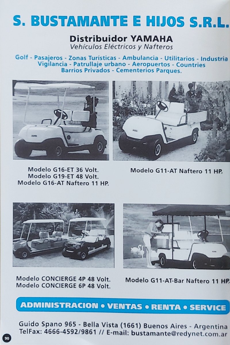 Aviso de S. Bustamante e Hijos, distribuidor Yamaha