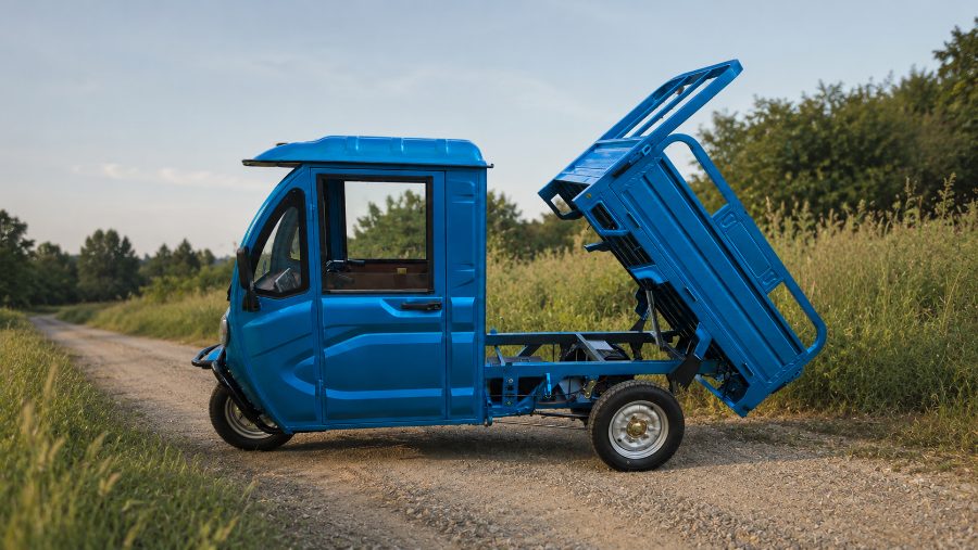 Tricargo con cabina en entorno natural